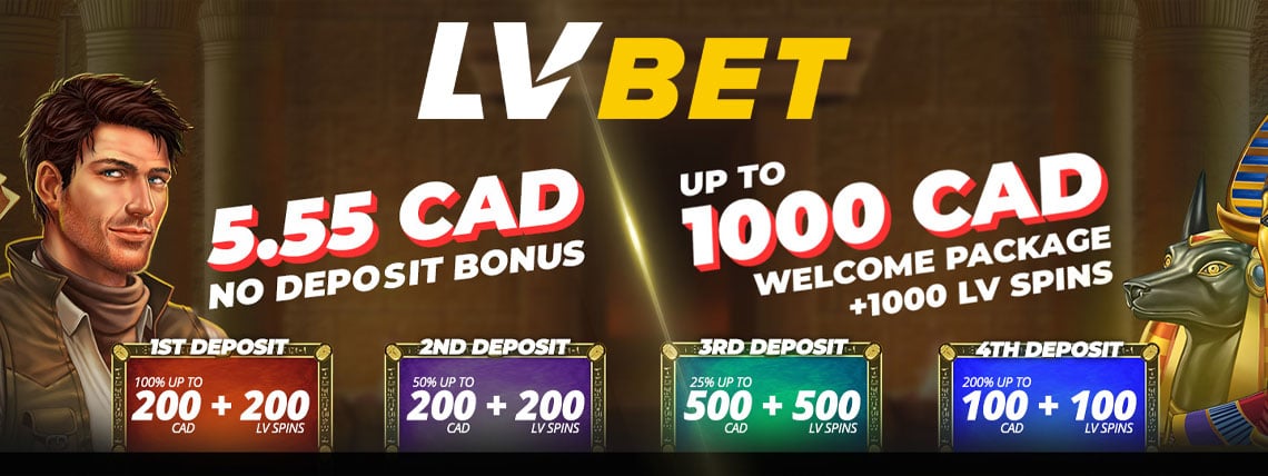 LVbet Casino: $5.55 CAD No Deposit Bonus + up to $1000 & 1000 LV Spins! | Online Casino Bonuses ...