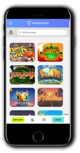 West Casino Mobile lobby