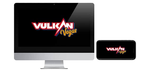 Logo Vulkan Vegas Casino di layar