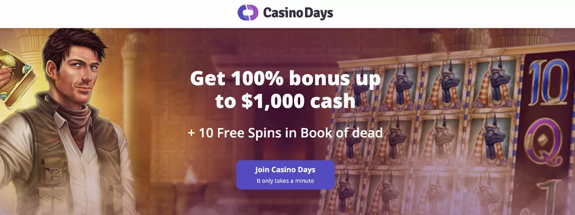 casinodays no deposit 10